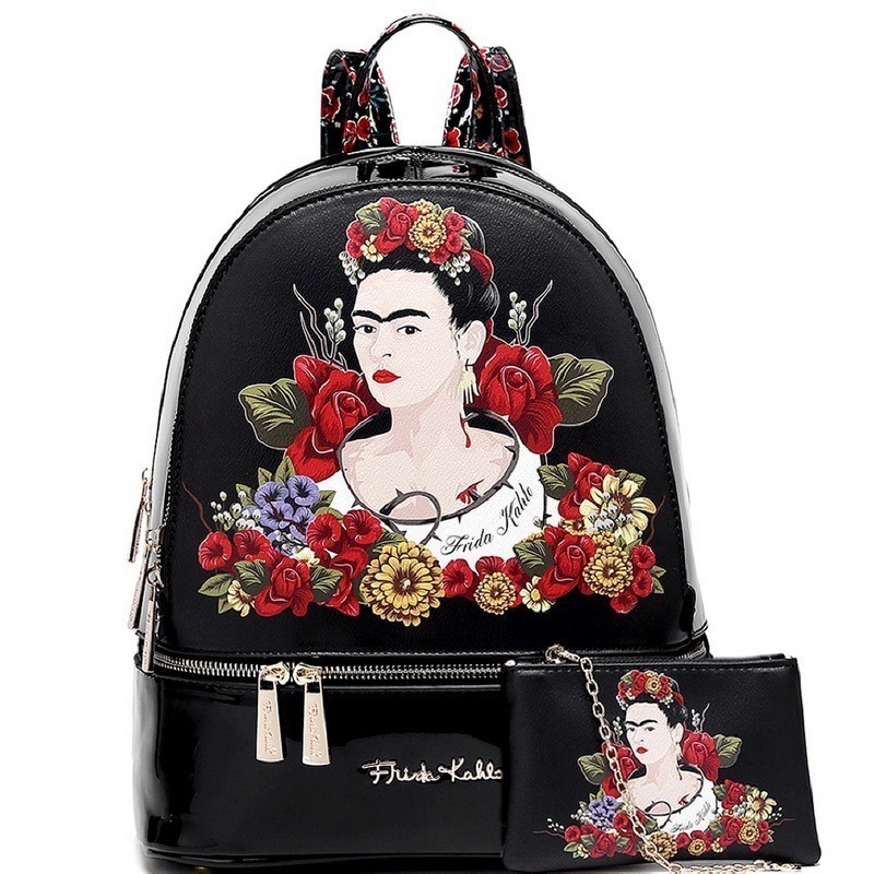 Authentic 2 in 1 Frida Kahlo Flower Backpack MH FL930L Designer